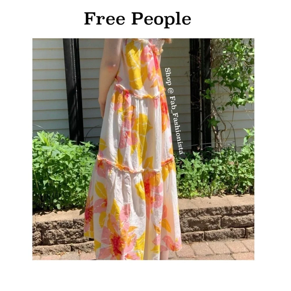 Free People Floral Midi Dress size XSmall